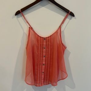 Aerie Flowy Pink Striped Open-sided Tank Top. Size S